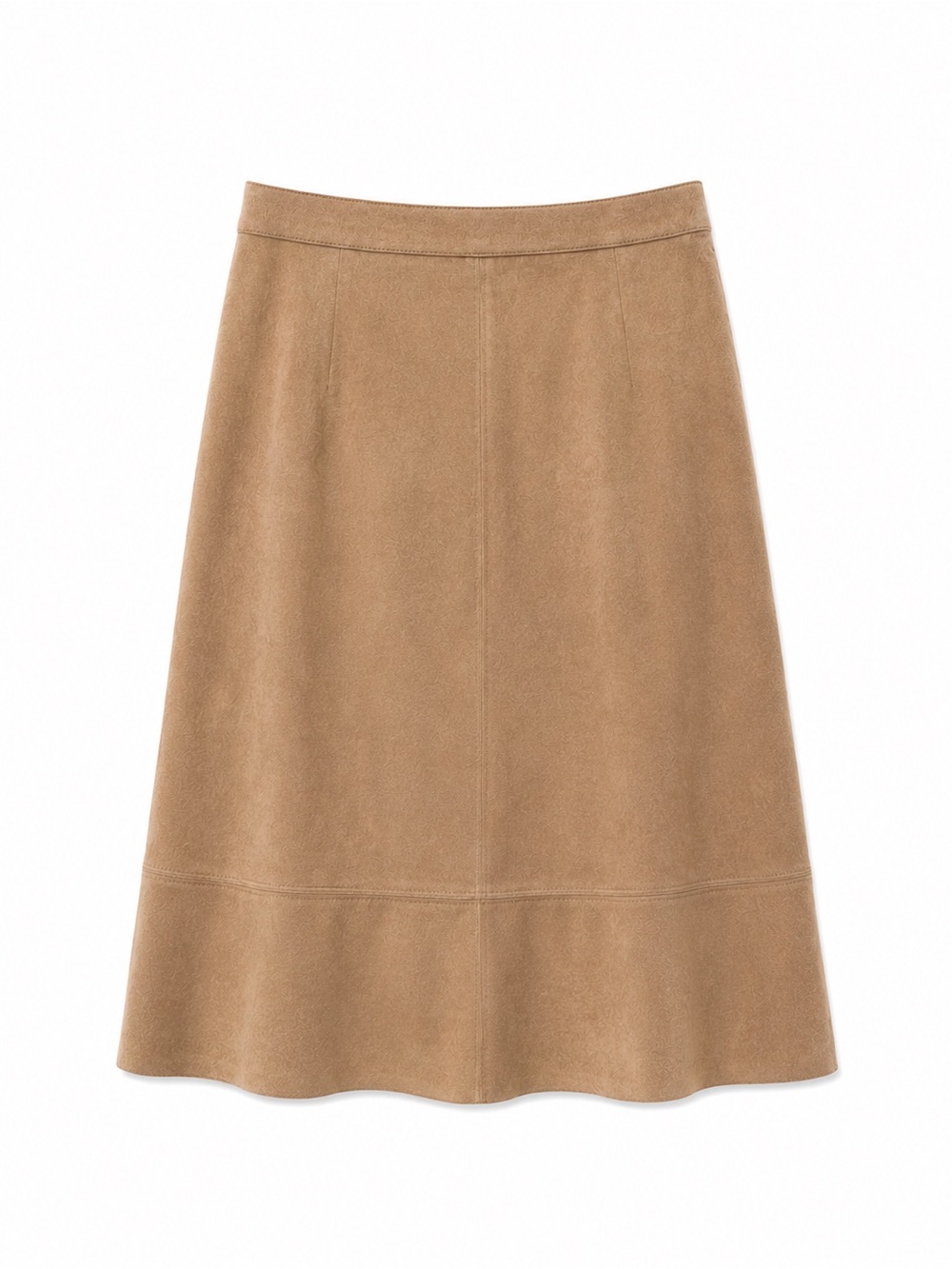 Brandon Thomas Tan Suede A-Line Skirt